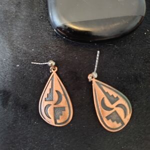 Artistic Copper Teardrop Earrings